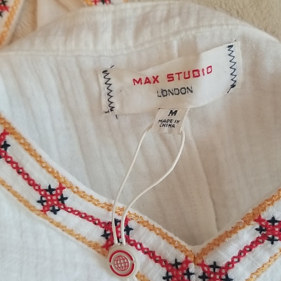 NWT Max Studio Embroidered V Neck Sleeveless Maxi - Picture 6 of 9